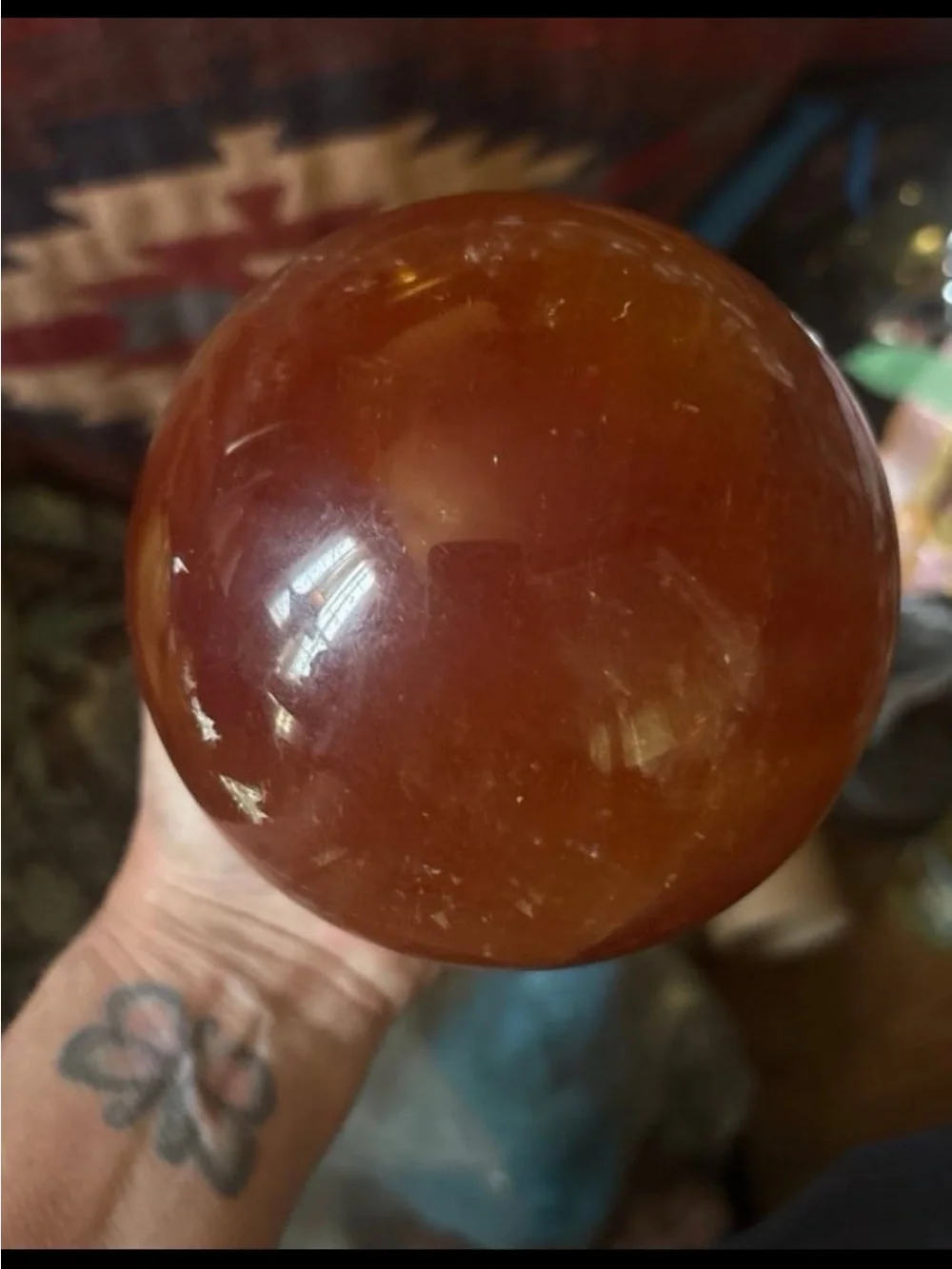Amber Honey Calcite Sphere Golden Calcite 4lbs 12.4oz UHQ